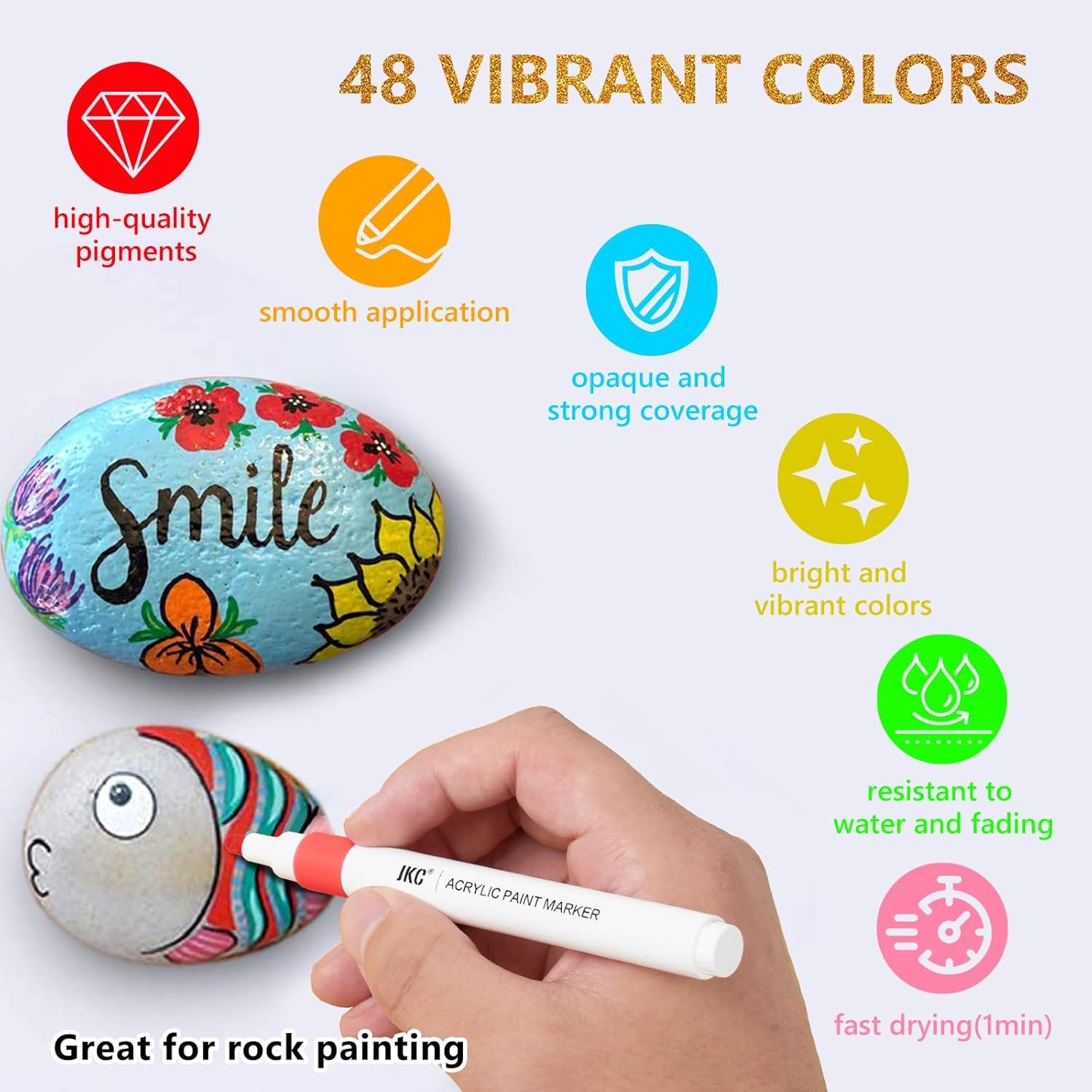 48-Color Acrylic Paint Markers Set - Image 2