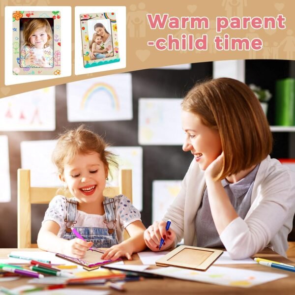 32-Piece Unfinished Wooden Picture Frame Craft Kit - Image 2